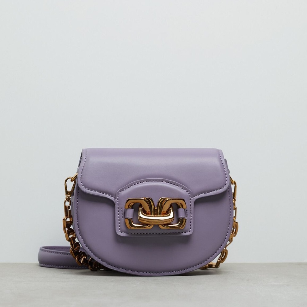 Purple Shoulder Bag with Gold hardware